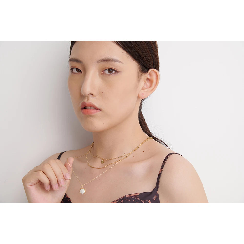 Yhpup Böhmische Runde Anhänger Edelstahl Halskette Kette Exquisite Metall Textur Kragen Frauen Halskette биnaisрия Büro Geschenk