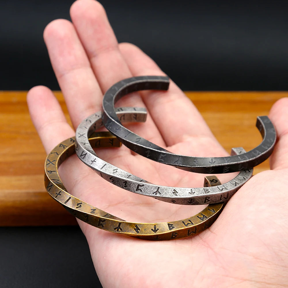 Viking Rune Mobius Steel Bracelet