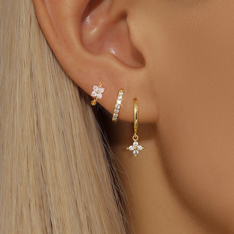 Zircon Flower Earrings