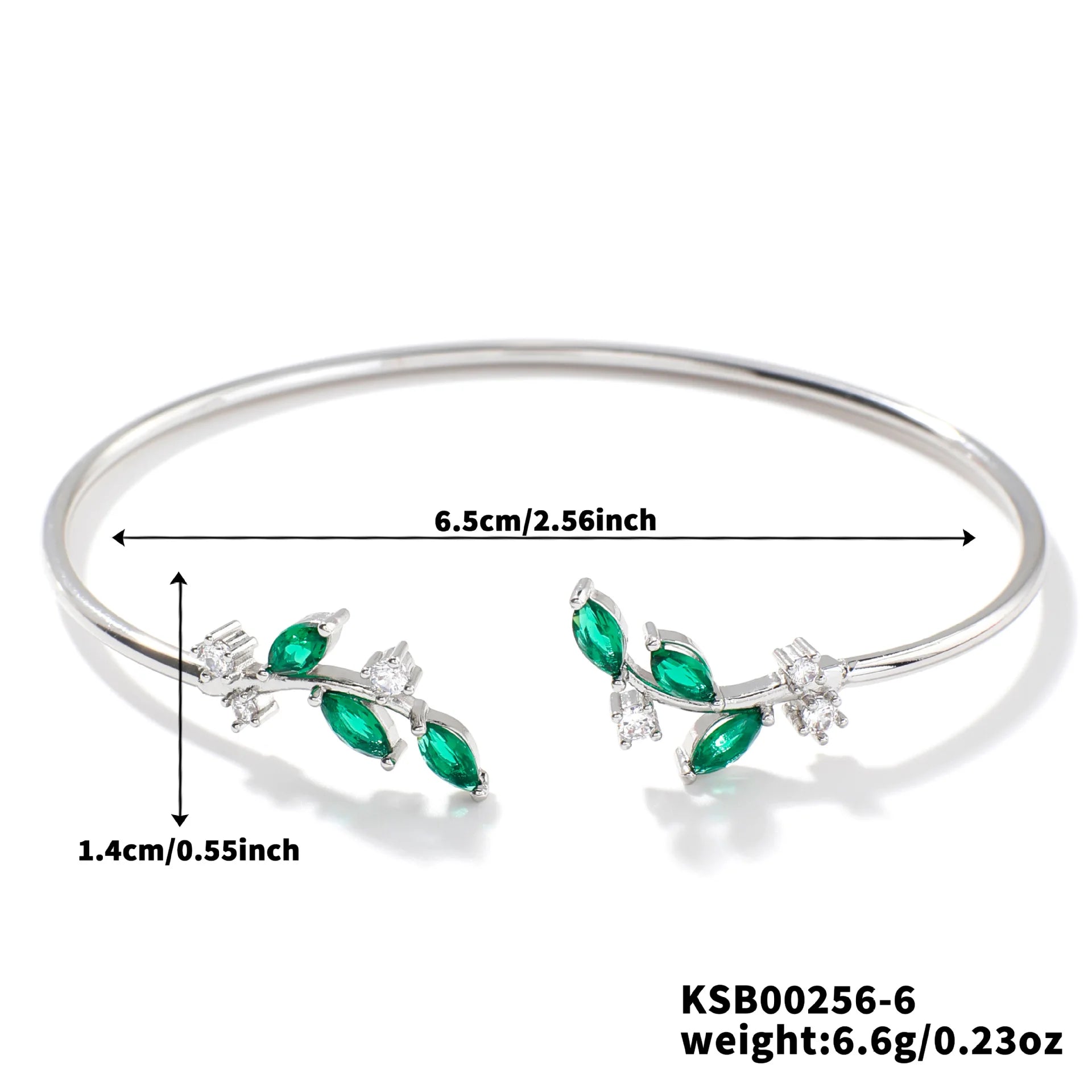 Floral Zircon Steel Bangle
