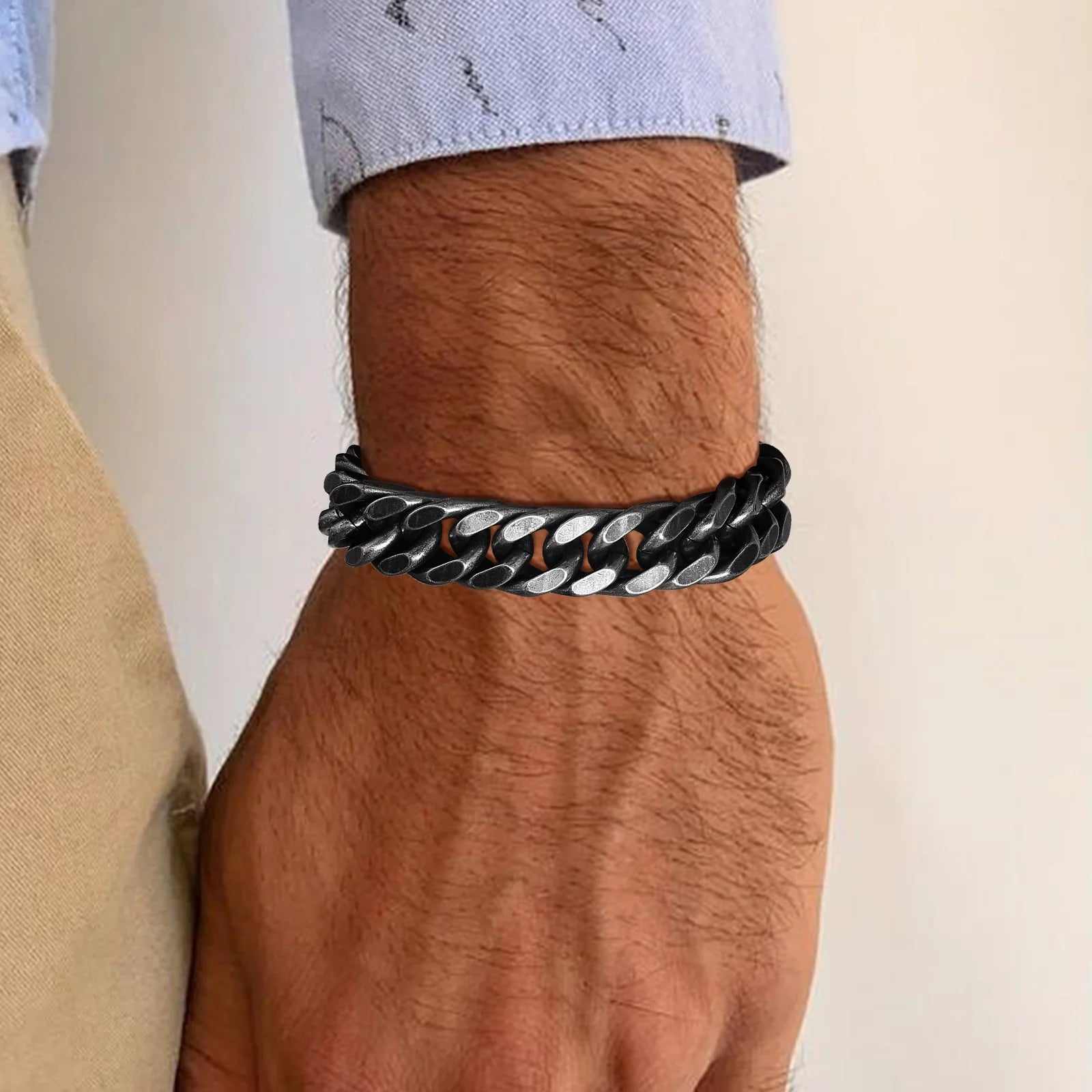 Vintage Steel Chain Bracelet
