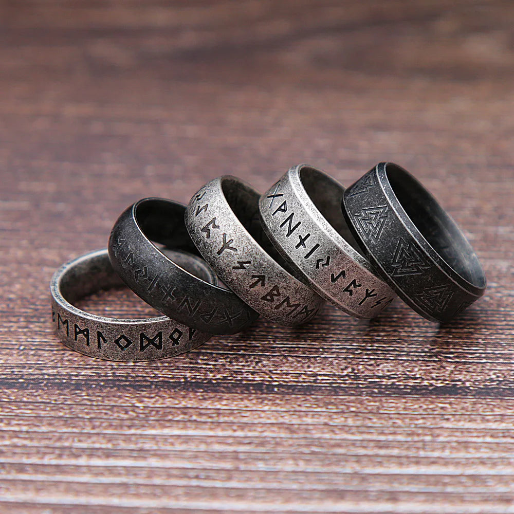 Viking Rune Steel Ring