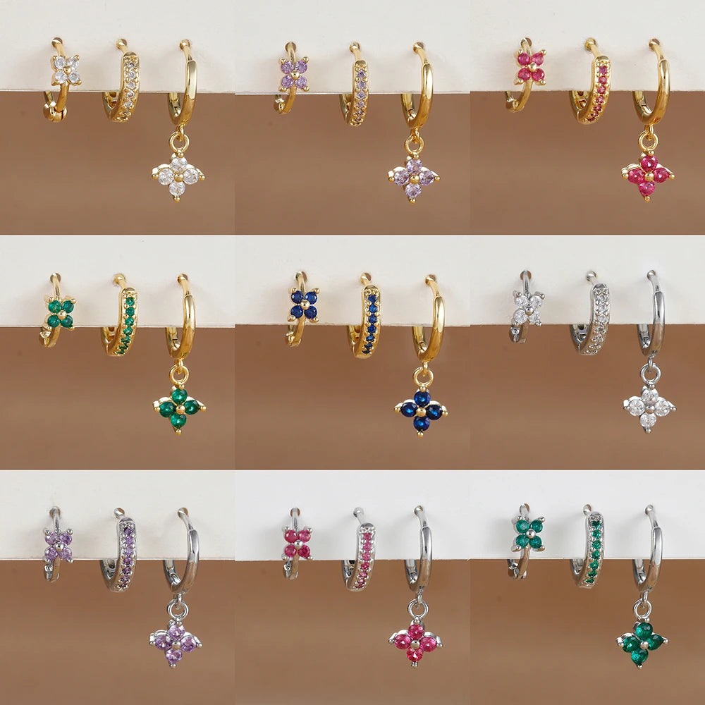 Zircon Flower Earrings