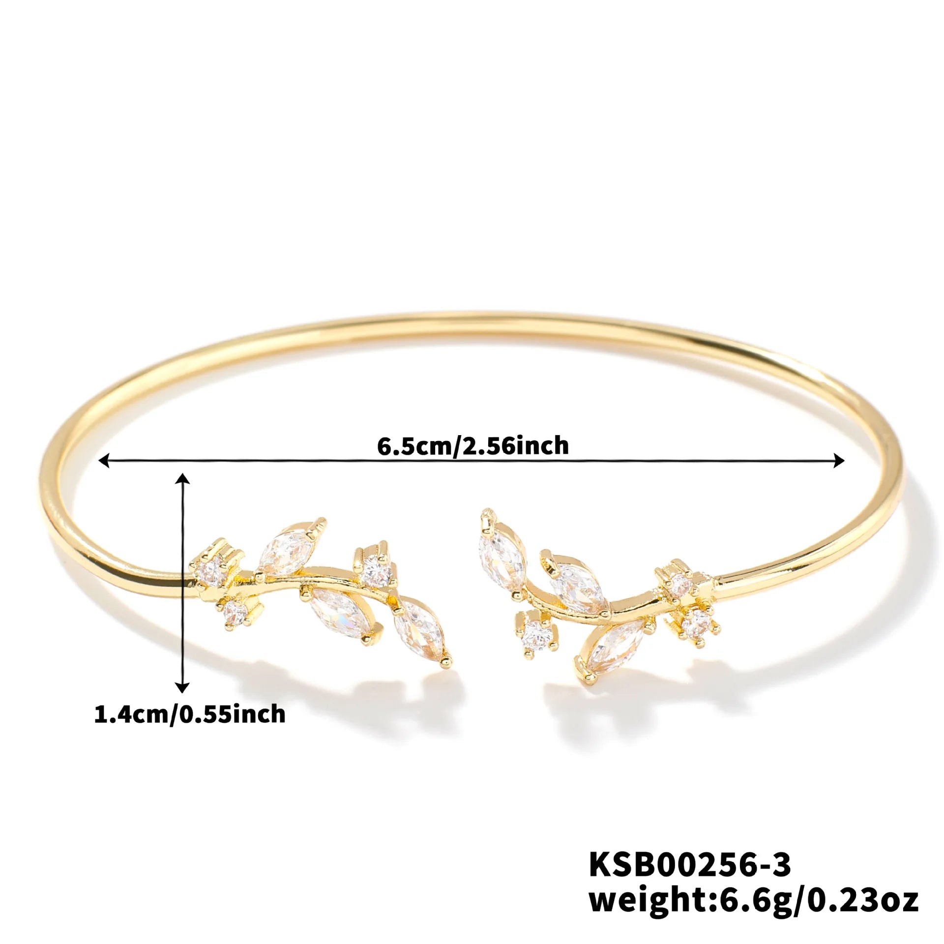 Floral Zircon Steel Bangle