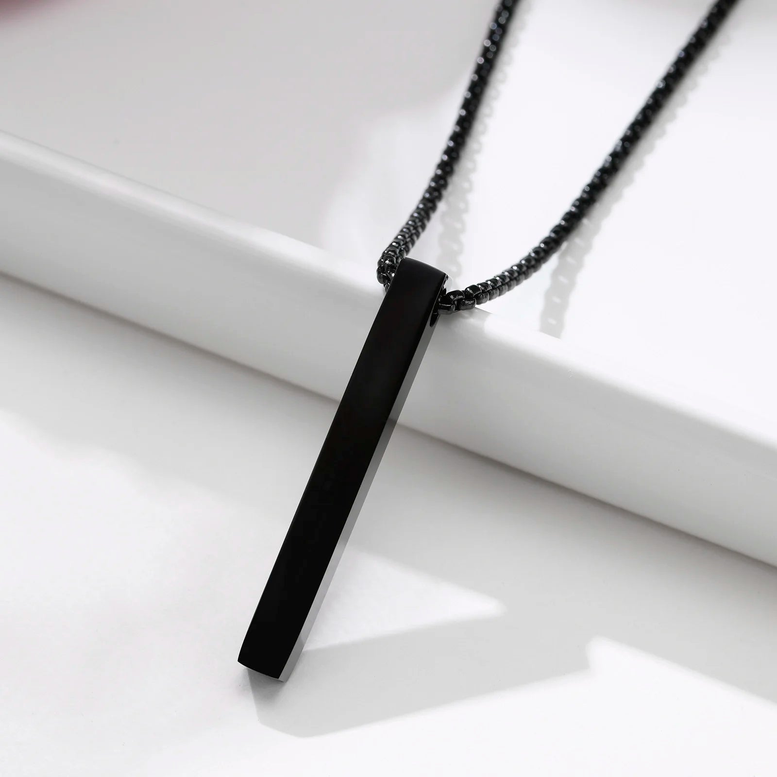Minimal Geometric Steel Necklace