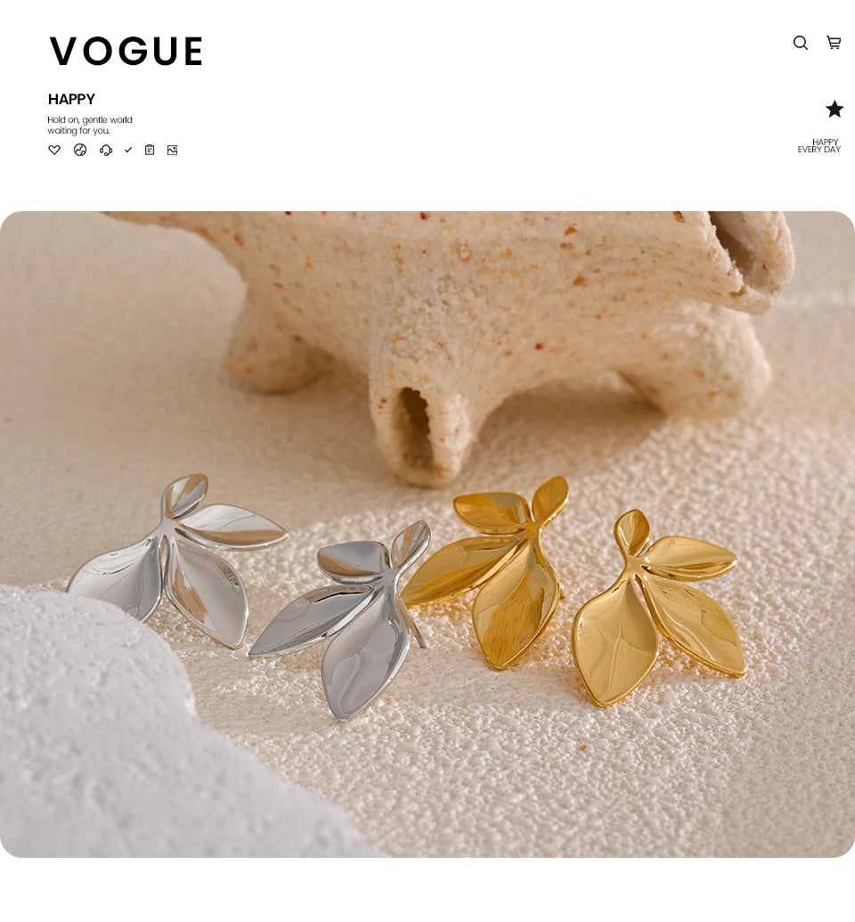 Leaf Elegance Stud Earrings