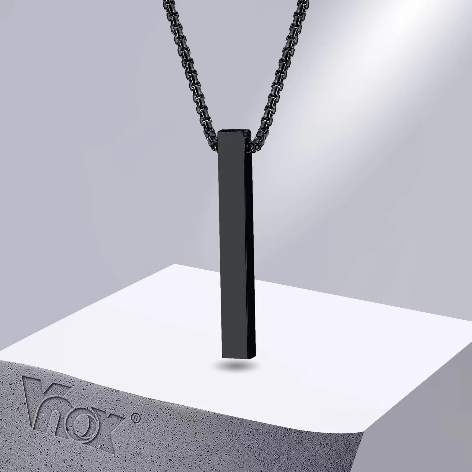 Minimal Geometric Steel Necklace
