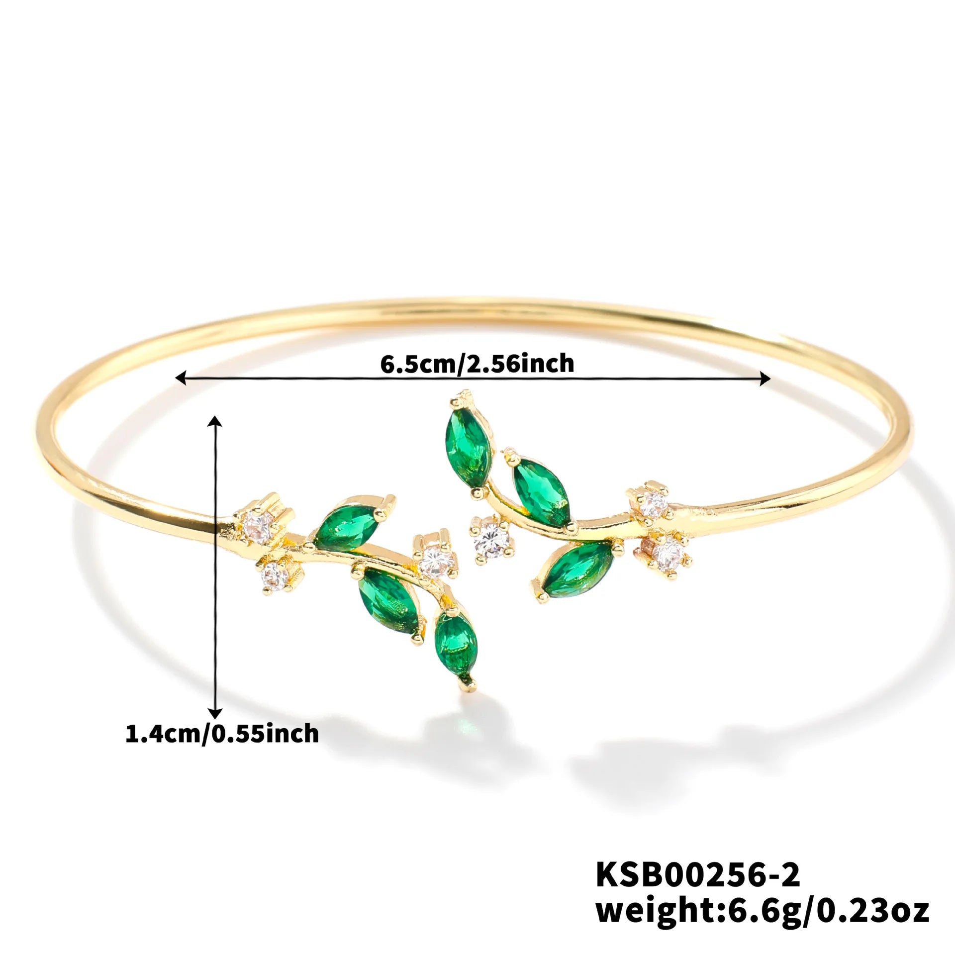 Floral Zircon Steel Bangle