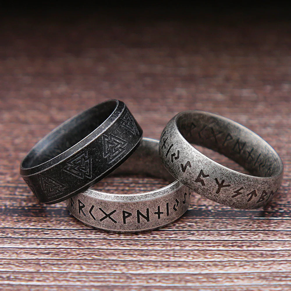 Viking Rune Steel Ring