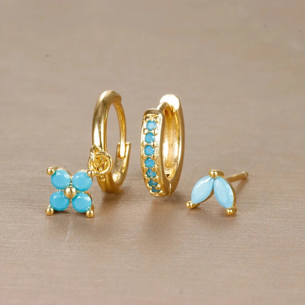 Zircon Flower Earrings
