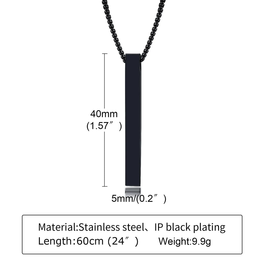 Minimal Geometric Steel Necklace