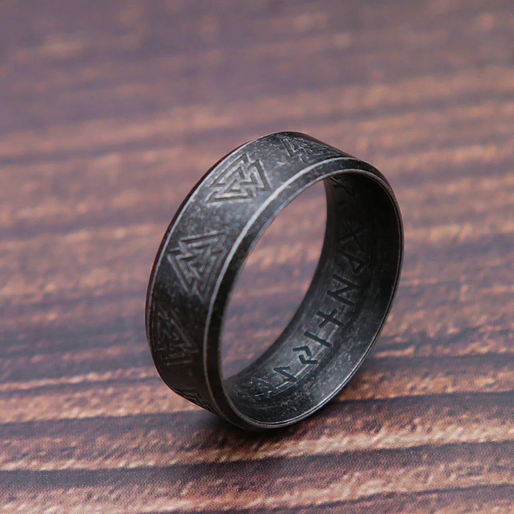 Viking Rune Steel Ring