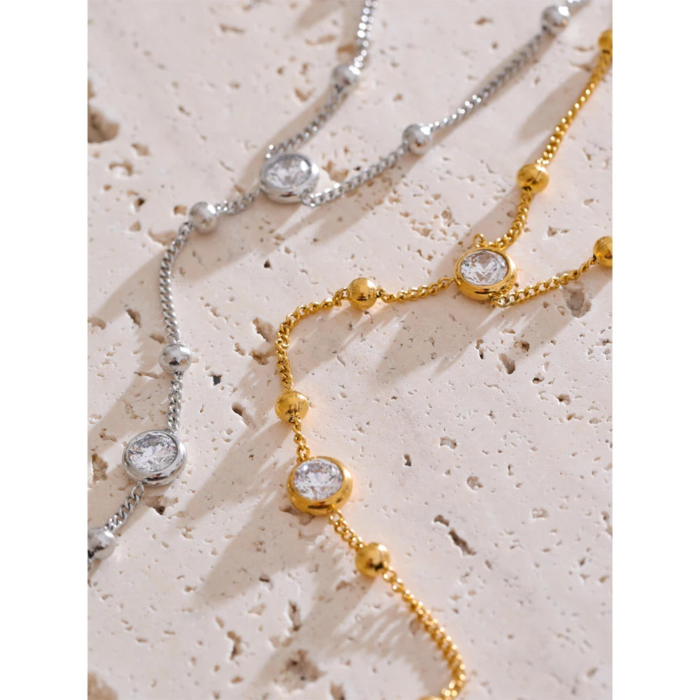 Yhpup Edelstahl Handkette Handgelenk mit Finger Modeaccessoires Armband für Frauen Gold Platin PVD plattiert schicker Schmuck