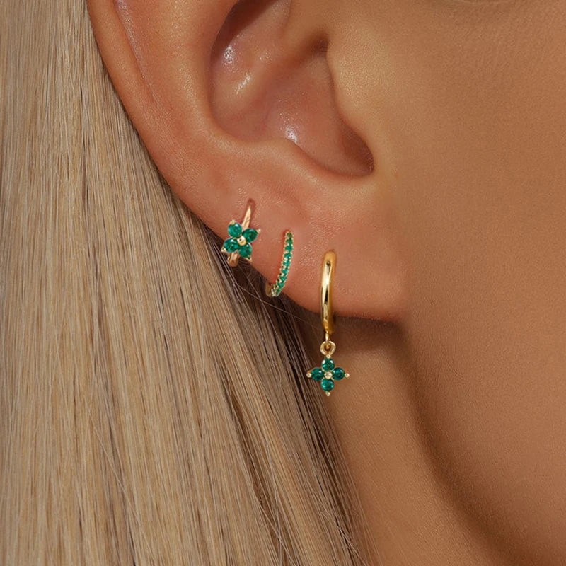 Zircon Flower Earrings