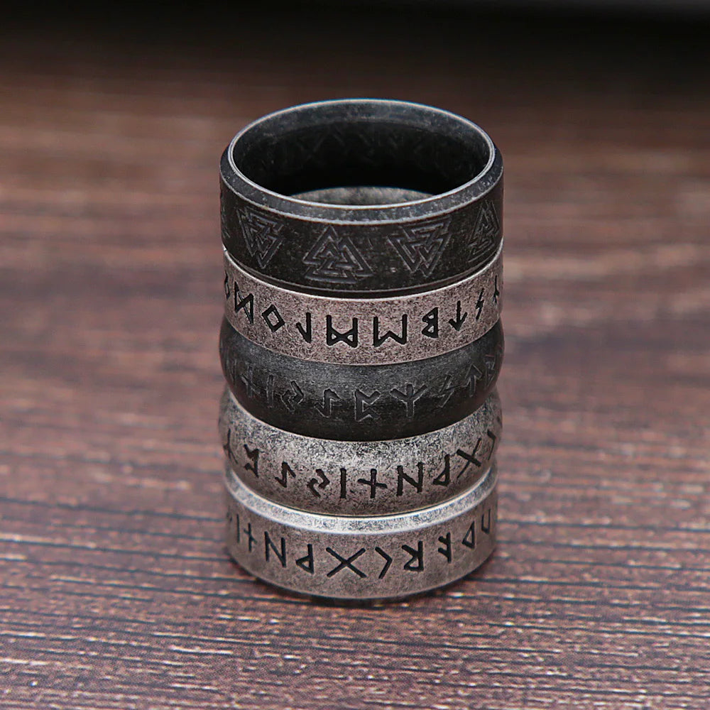 Viking Rune Steel Ring