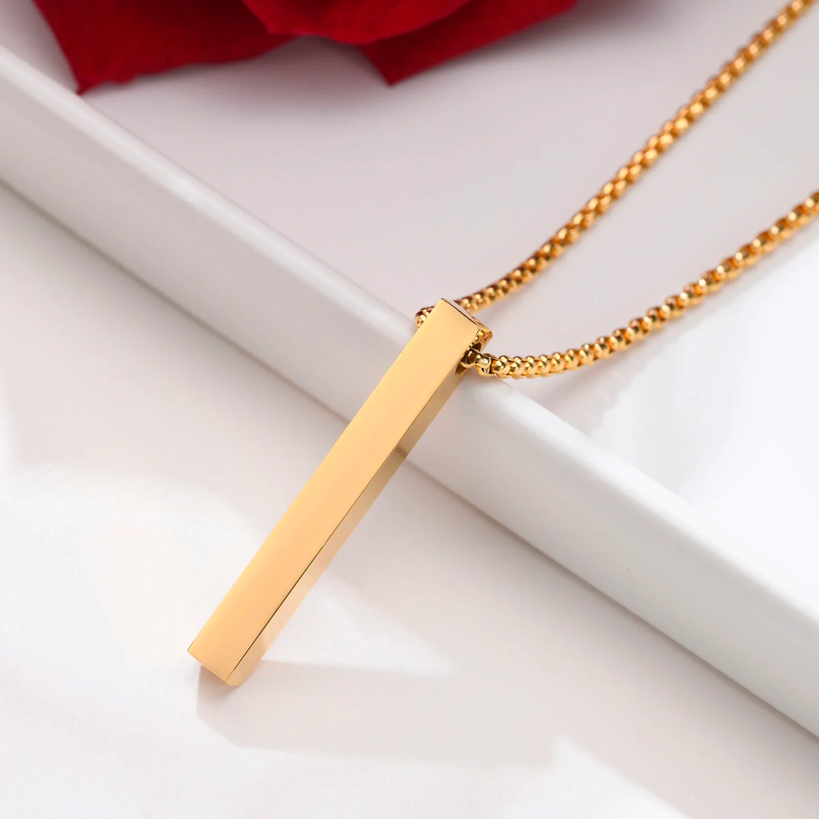 Minimal Geometric Steel Necklace