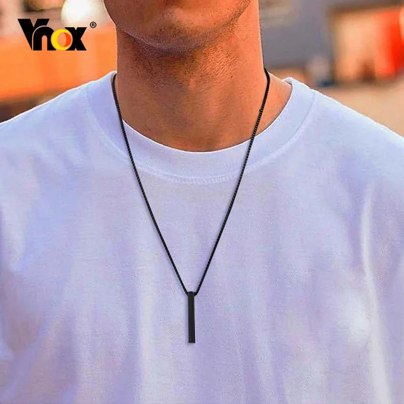 Minimal Geometric Steel Necklace