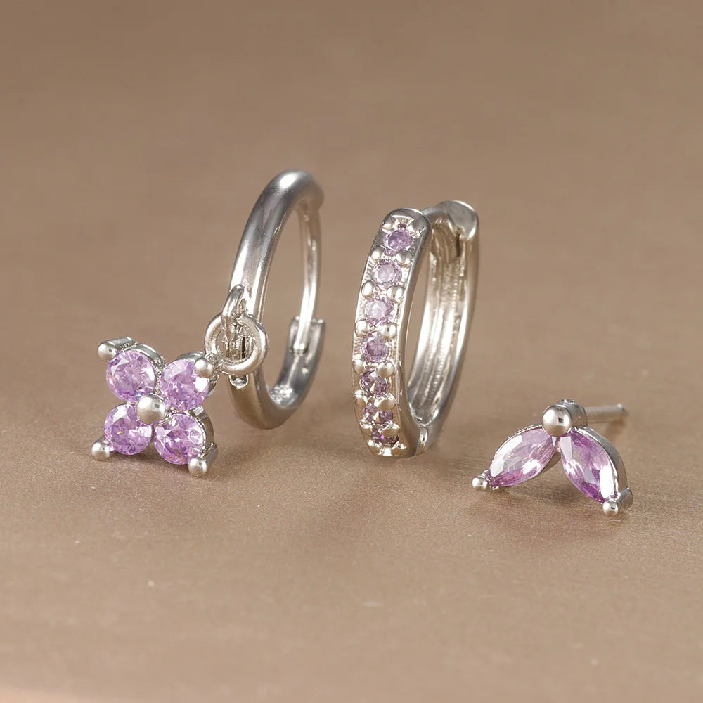 Zircon Flower Earrings