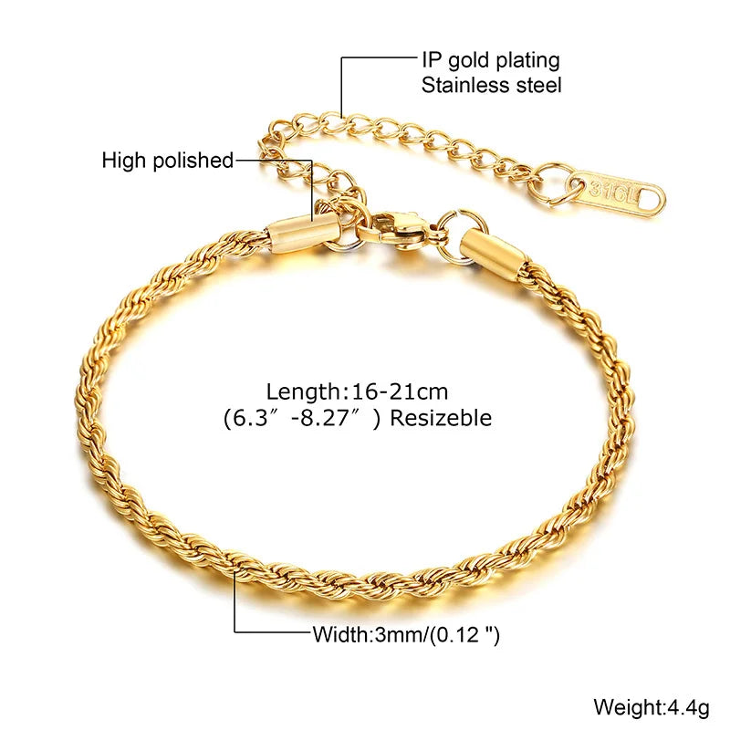 Golden Stackable Steel Bracelet