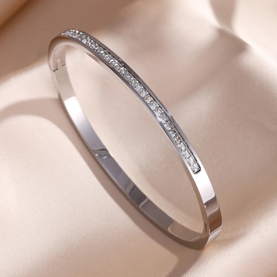 Classic Geometric Steel Cuff