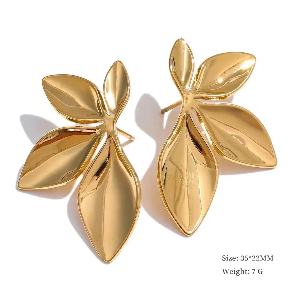 Leaf Elegance Stud Earrings