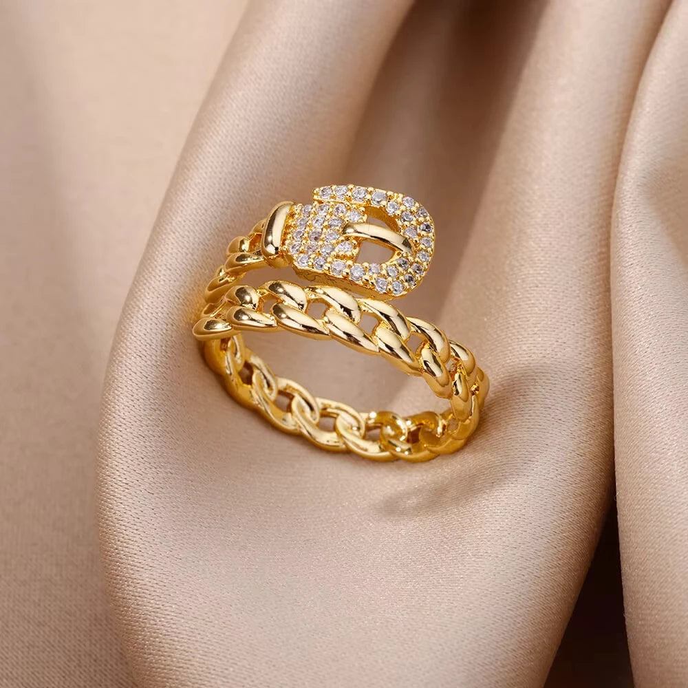 Golden Evil Eye Zircon Ring