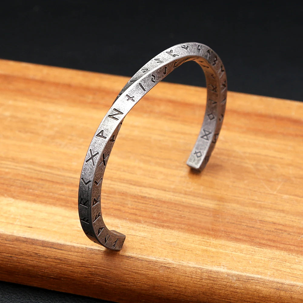 Viking Rune Mobius Steel Bracelet