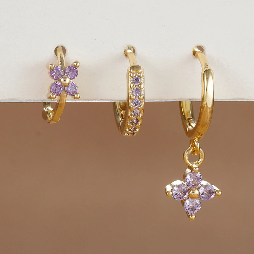 Zircon Flower Earrings