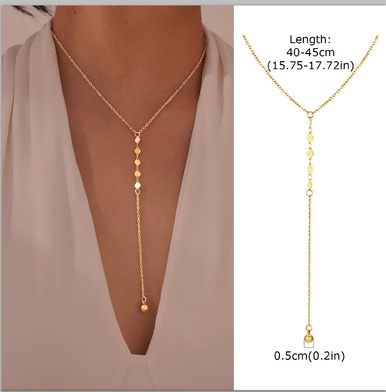 Round Zircon Steel Necklace