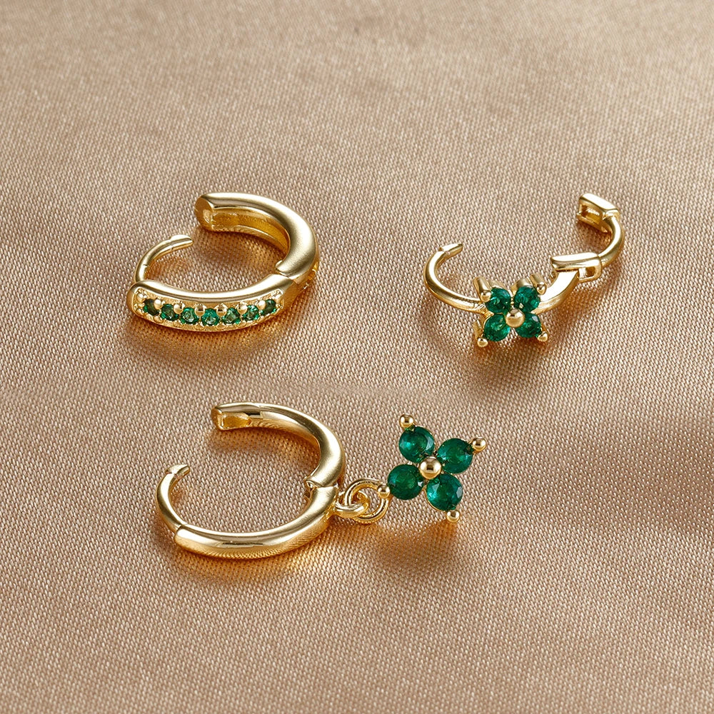 Zircon Flower Earrings