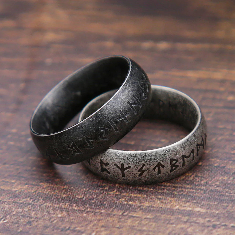 Viking Rune Steel Ring