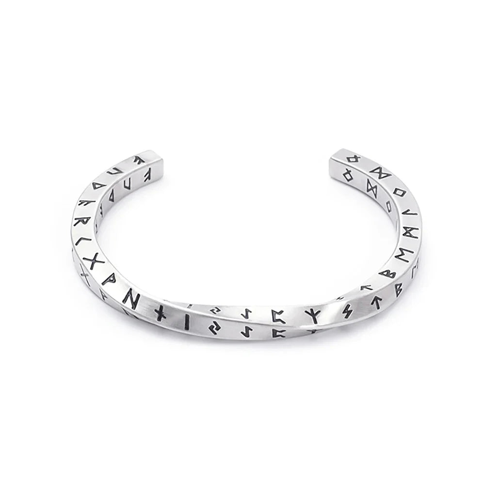 Viking Rune Mobius Steel Bracelet