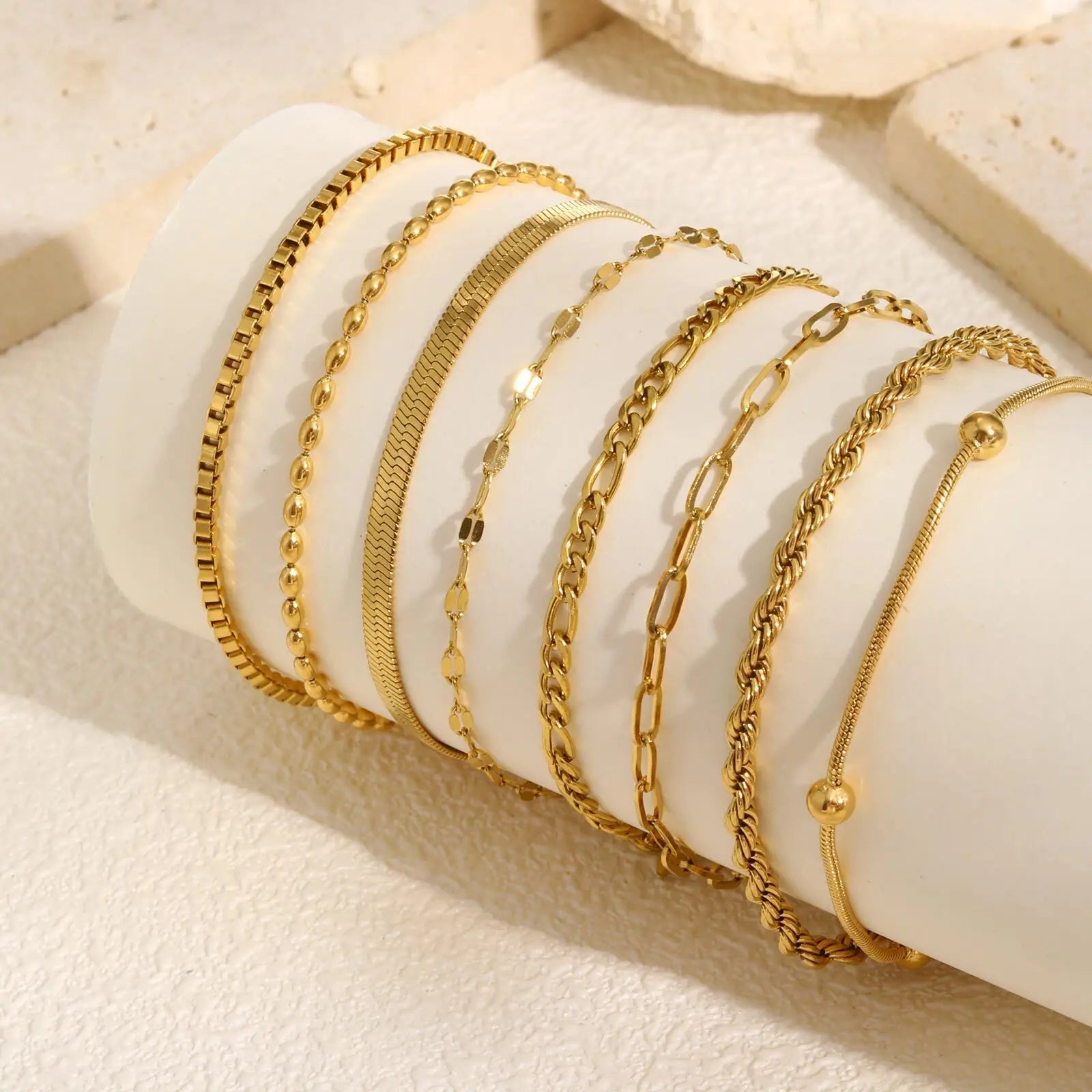 Golden Stackable Steel Bracelet