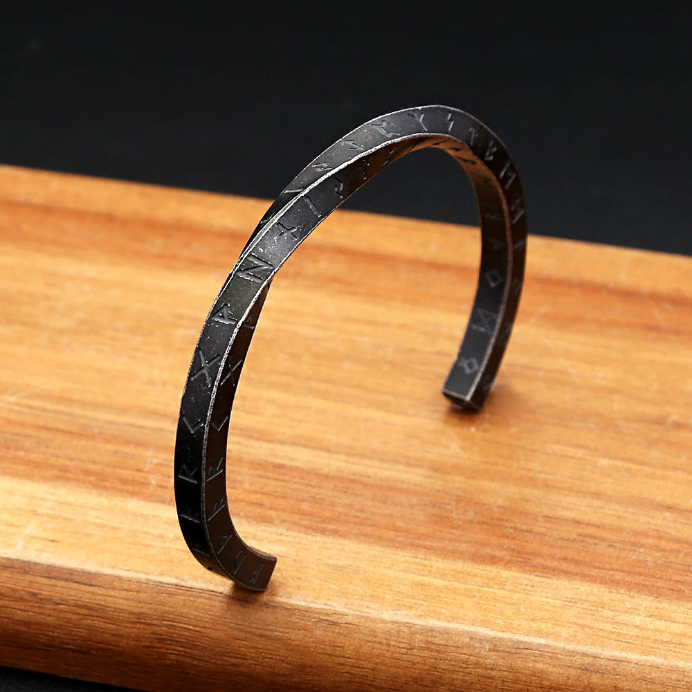 Viking Rune Mobius Steel Bracelet