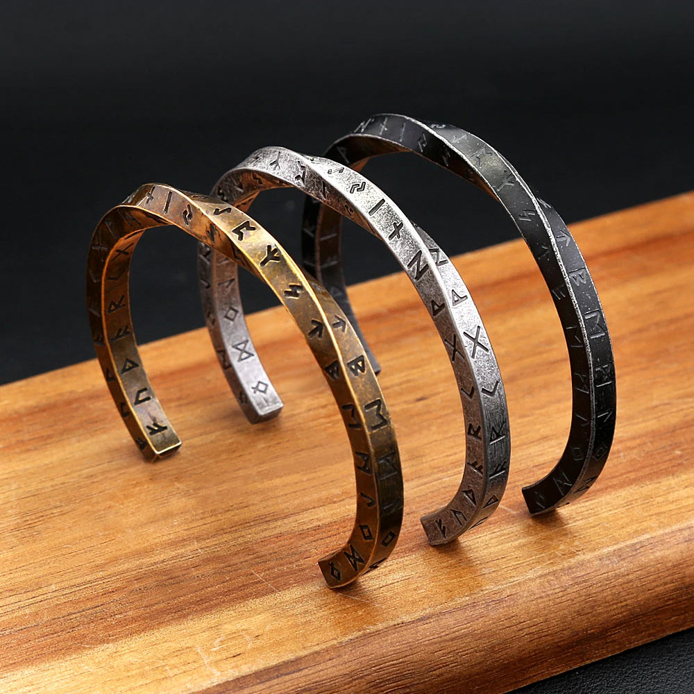 Viking Rune Mobius Steel Bracelet