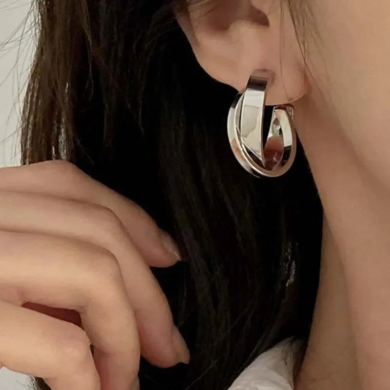 Geo Twist Creolen - Gold & Silber