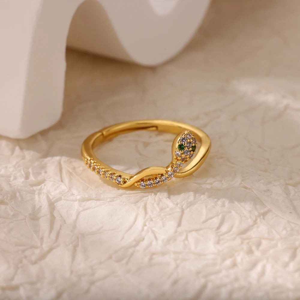 Golden Evil Eye Zircon Ring