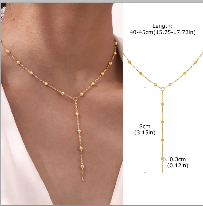 Round Zircon Steel Necklace