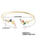 Floral Zircon Steel Bangle