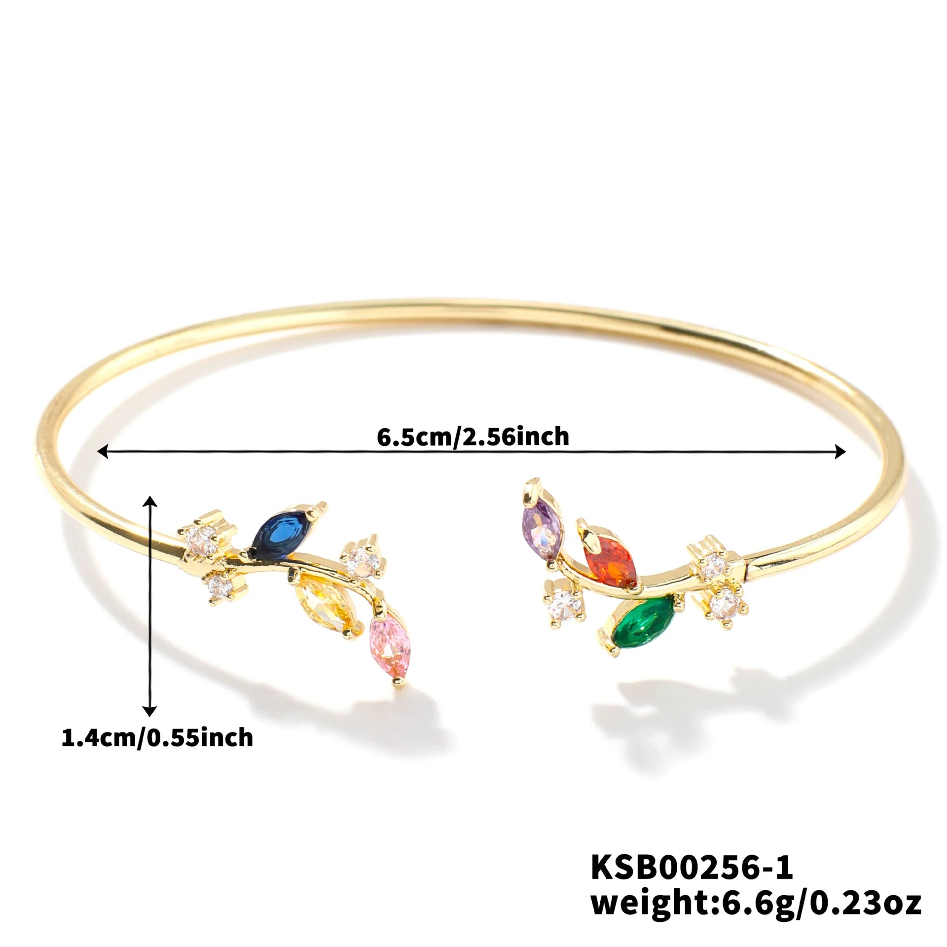 Floral Zircon Steel Bangle